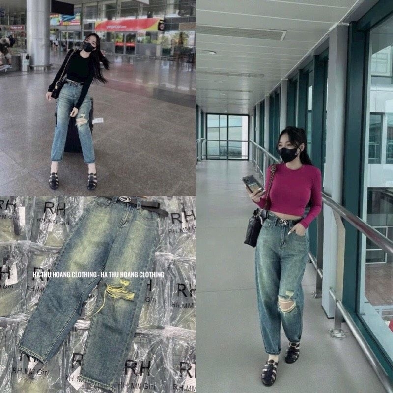 Quần jeans baggy rách gối #1105