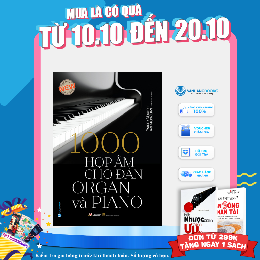 Sách Vanlangbooks - 1000 Hợp Âm Cho Đàn Organ Và Piano