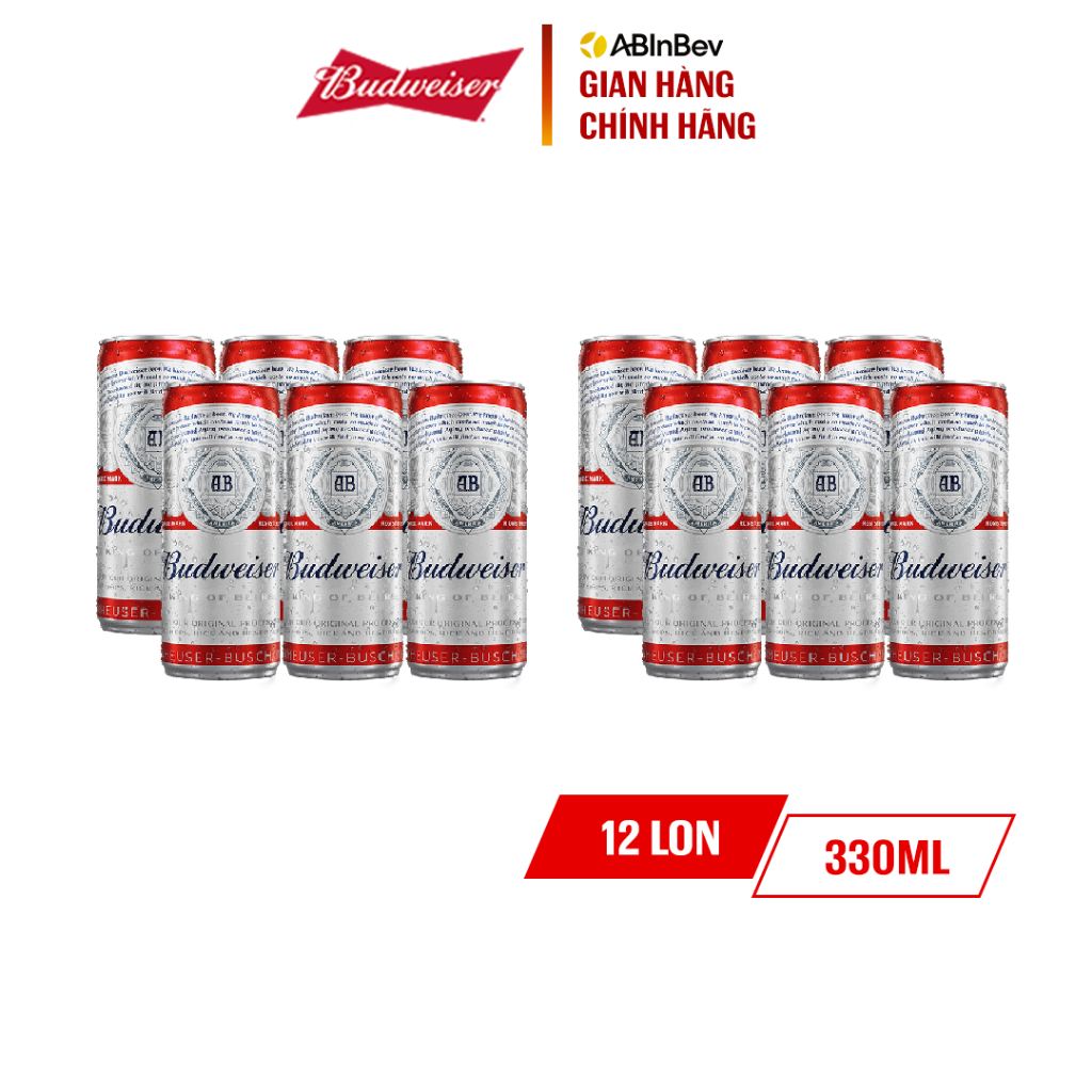 [QUÀ TẶNG GIỚI HẠN] Combo 2 lốc 6 Budweiser (330ml/lon)