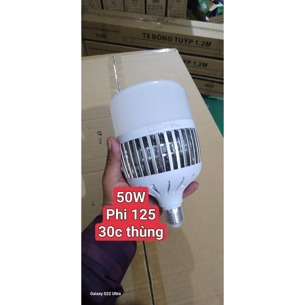 Bóng đèn LED búp trụ 50W - 80W - 100W - 150W  ánh sáng trắng bóng led thân nhôm tản nhiệt tiết kiệm điện siêu sáng