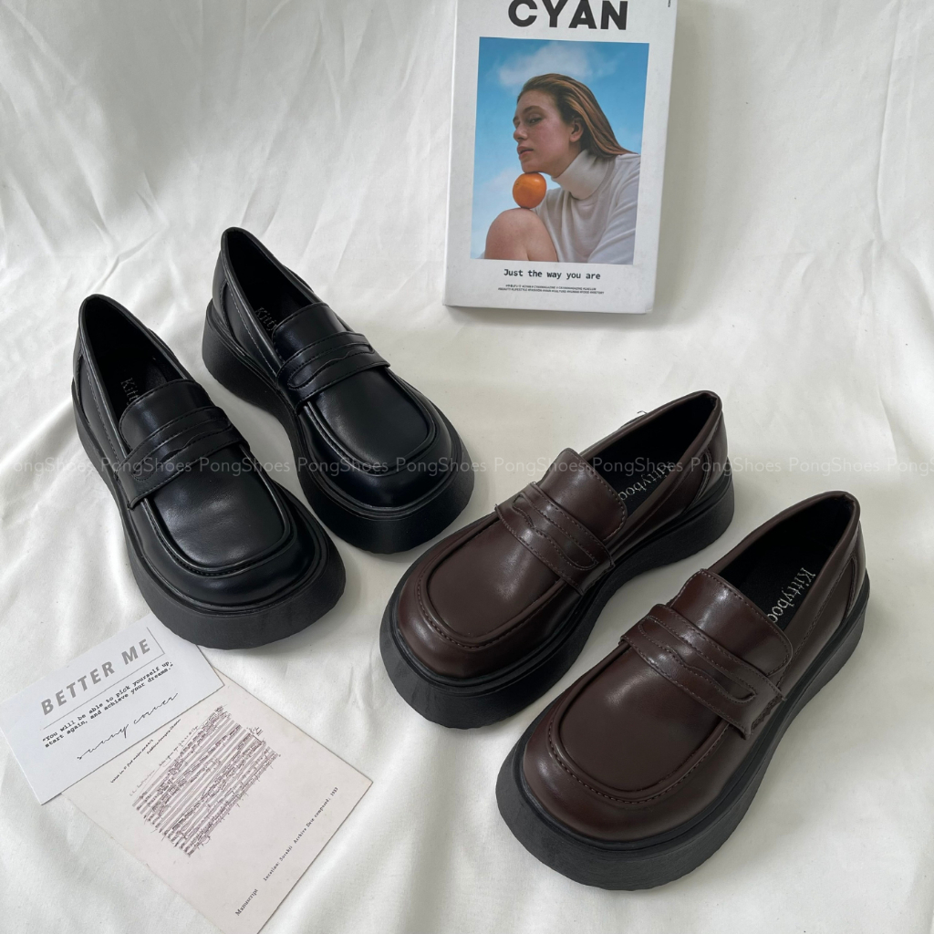 Giày Loafer Pong Shoes Mũi Tròn- Full Box- Mã 1620