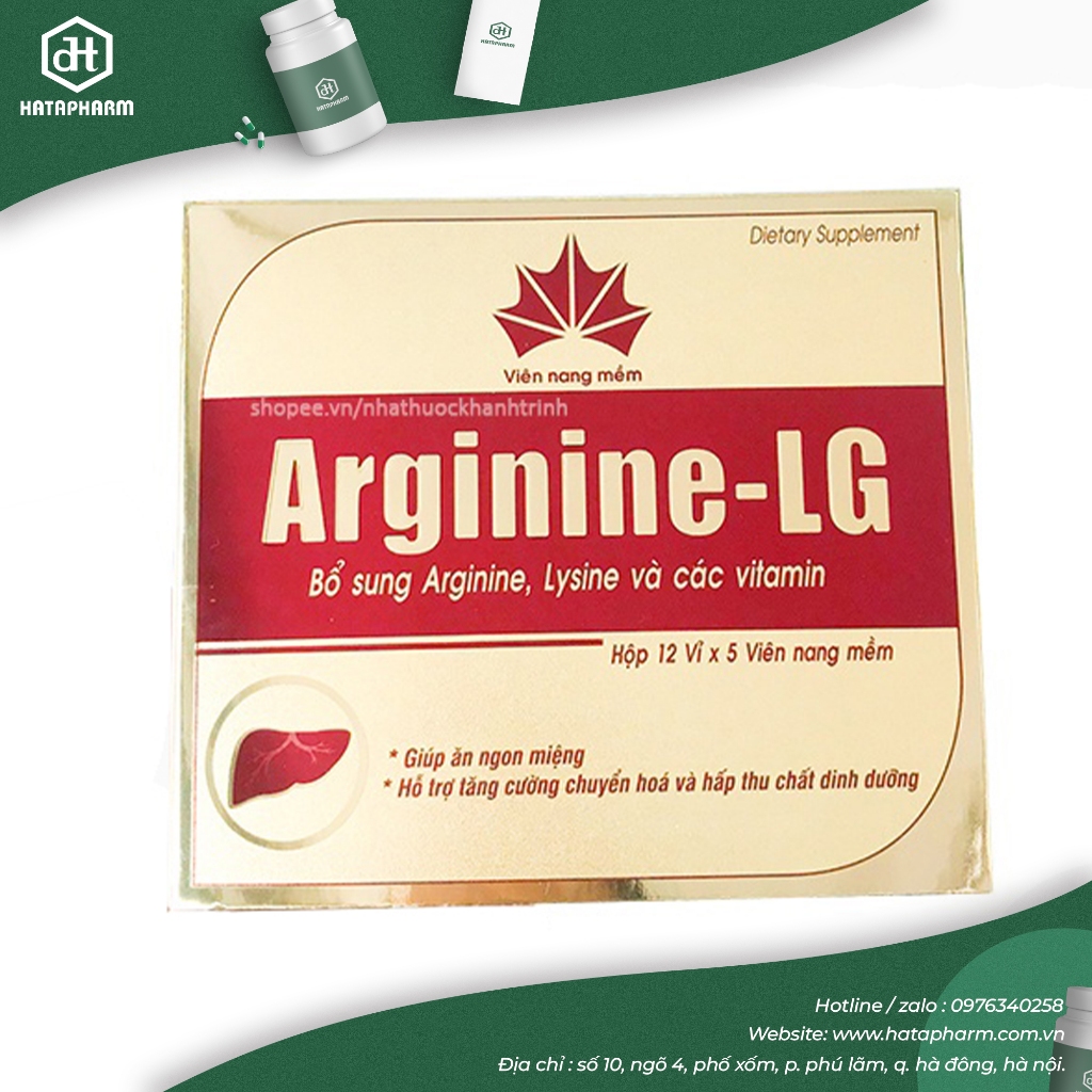 Arginine - LG Bổ sung Arginine, các vitamin, mát gan, giải độc gan, tăng cường chức năng gan hộp 60 viên ngochuyenpharma