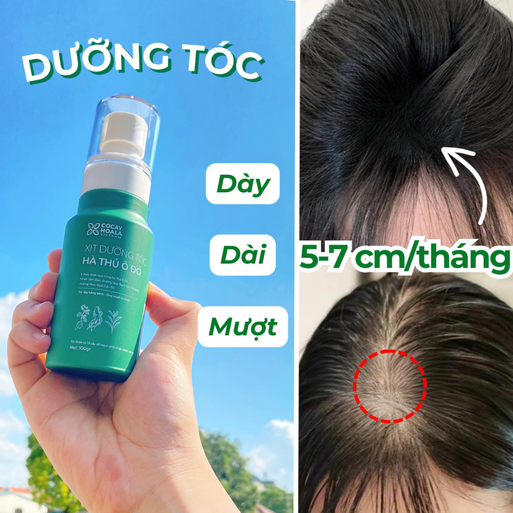 XỊT DƯỠNG TÓC HÀ THỦ Ô HƯƠNG NƯỚC HOA CỎ CÂY HOA LÁ VIỆT NAM - KÍCH THÍCH MỌC TÓC PHÙ HỢP VỚI MỌI LOẠI TÓC- CHAI 100G