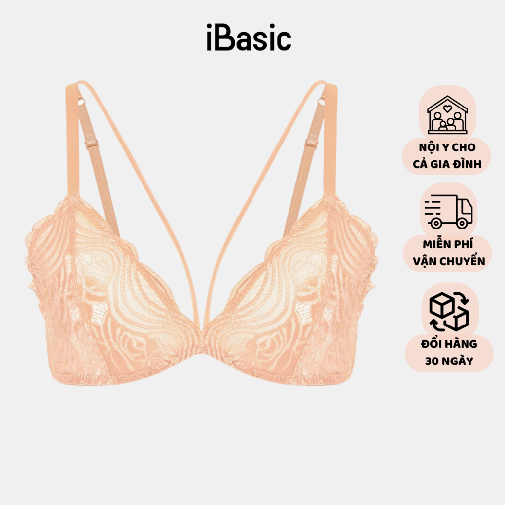 Áo ngực bralette ren mỏng dây chéo ngực iBasic BRAY045