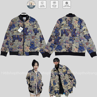 Áo bomber gấu in kín 2 lớp dày dặn, áo khoác nỉ gấu siêu chất tt337