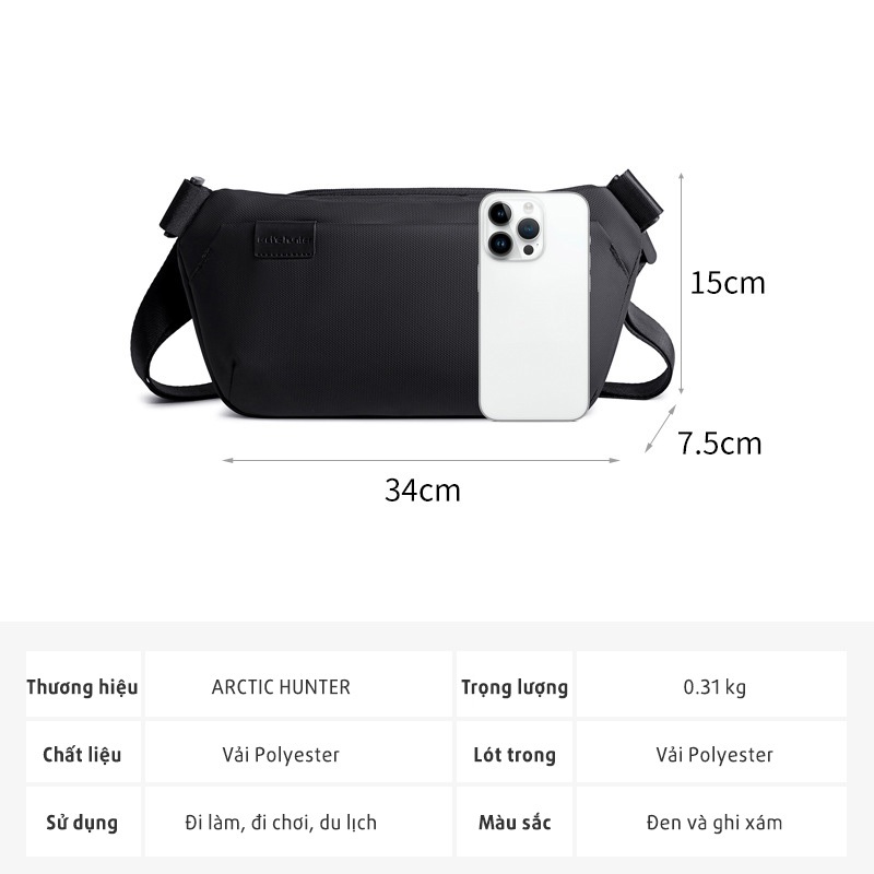ZÓNG® Túi đeo chéo du lịch - ARCTIC HUNTER - AH569
