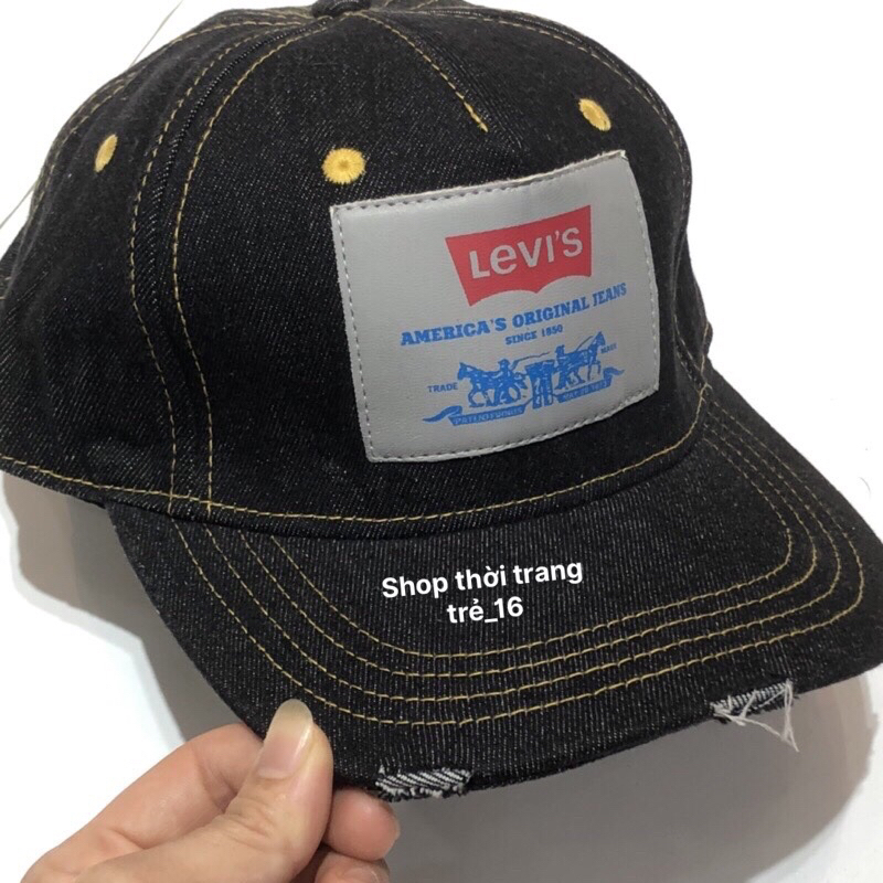 Mũ Nón Thời Trang Nam Nữ Levis Chất Bò Cao Cấp Vải Bò Dày, Quai Kim Loại Độ Bền Cao .Có Video Đi Kèm
