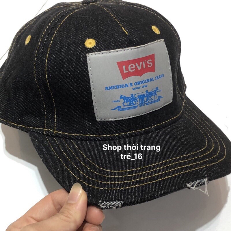 Mũ Nón Thời Trang Nam Nữ Levis Chất Bò Cao Cấp Vải Bò Dày, Quai Kim Loại Độ Bền Cao .Có Video Đi Kèm