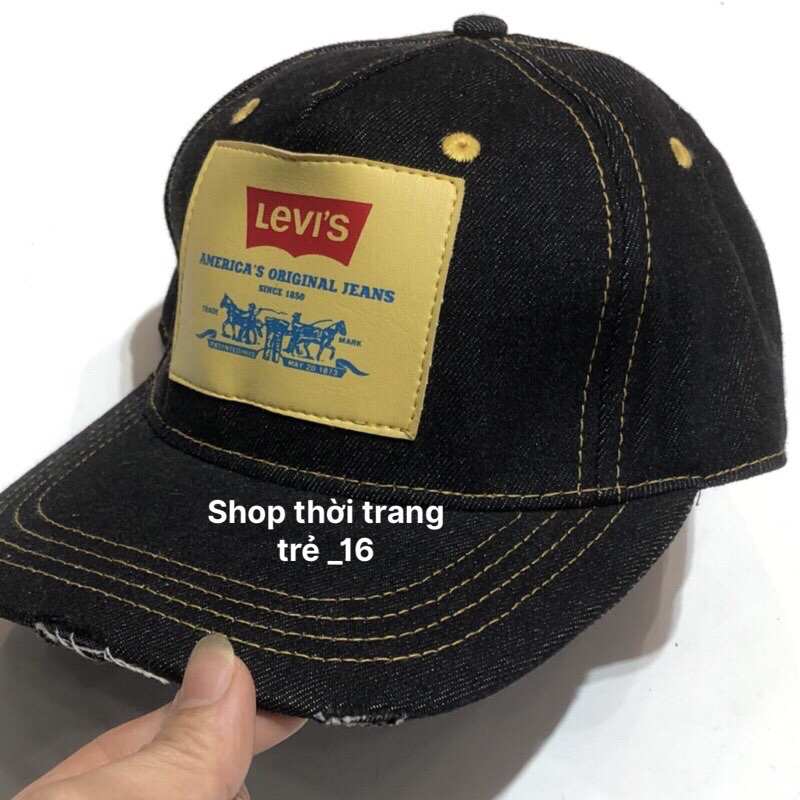Mũ Nón Thời Trang Nam Nữ Levis Chất Bò Cao Cấp Vải Bò Dày, Quai Kim Loại Độ Bền Cao .Có Video Đi Kèm