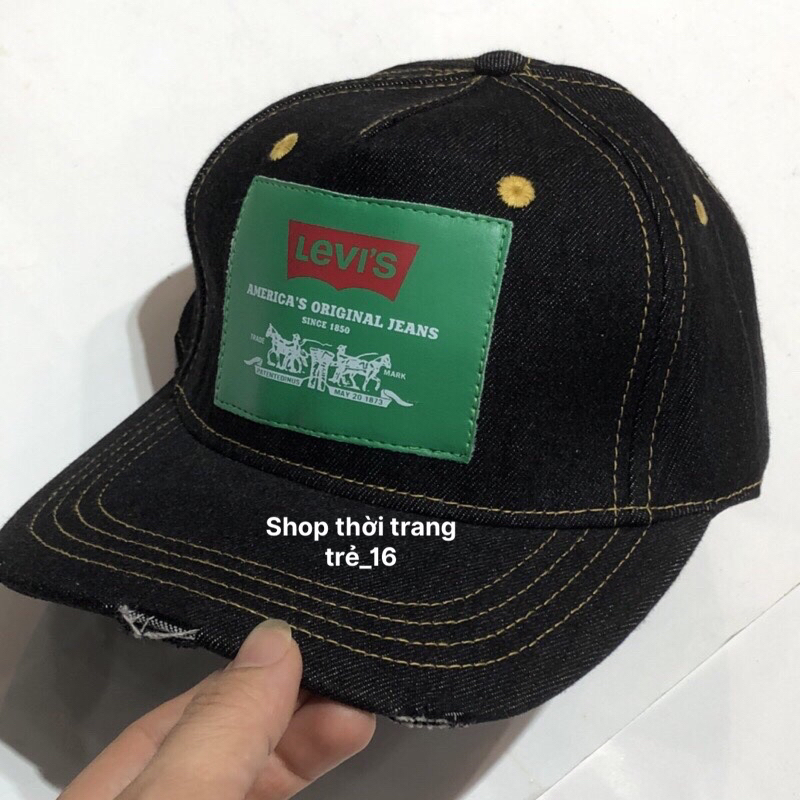 Mũ Nón Thời Trang Nam Nữ Levis Chất Bò Cao Cấp Vải Bò Dày, Quai Kim Loại Độ Bền Cao .Có Video Đi Kèm