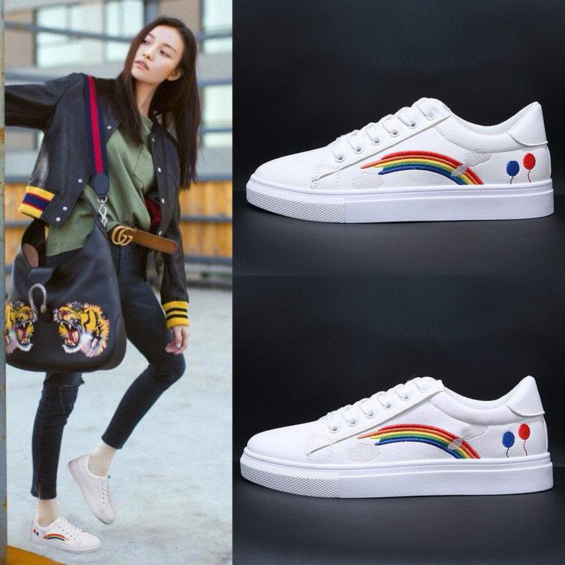 Sale hot - Giày thể thao cho viền cầu vồng cho Nữ