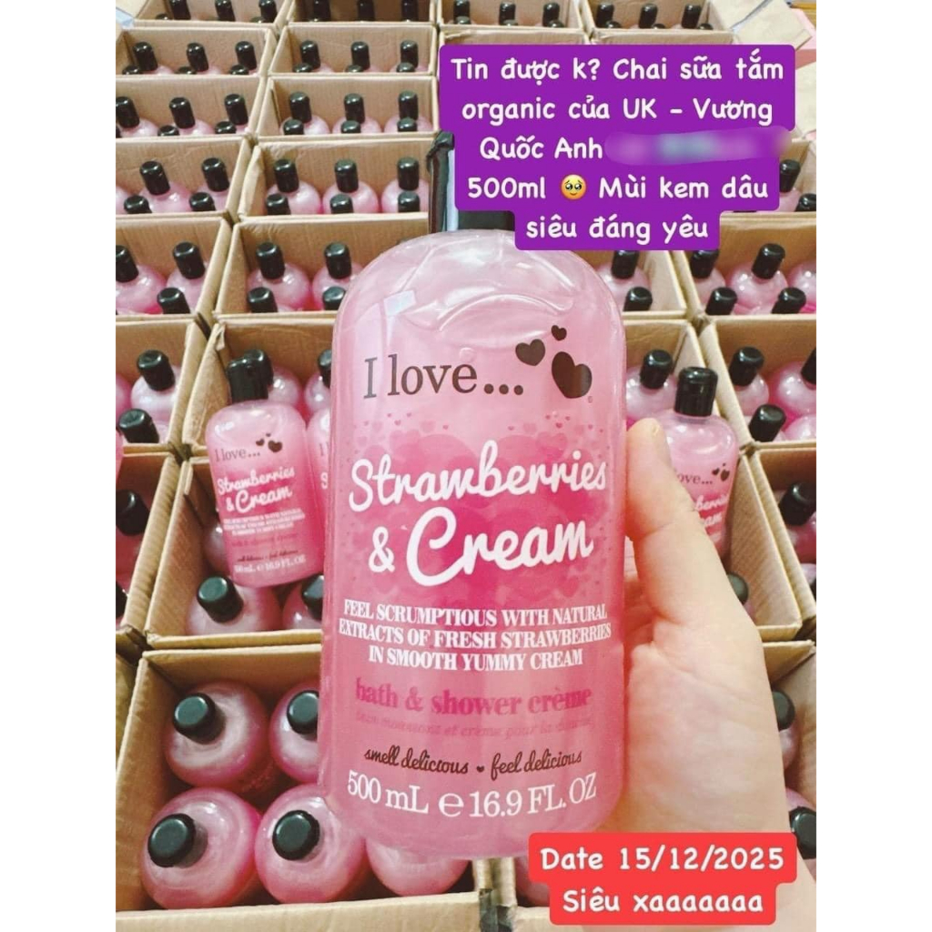 Sữa tắm I Love Strawberries & Cream 500ml