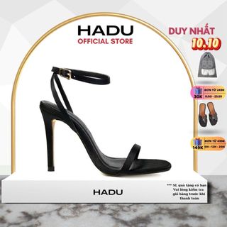 Giày Sandal Cao Gót 9P Quai Ngang Dây Mảnh HADU G931 Chất Da Cao Cấp, BH 24 Tháng