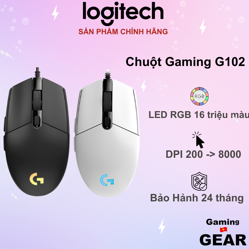 Chuột gaming Logitech G102 Gen 2 Lightsync ( Tùy chỉnh RGB, 6 nút lập trình )