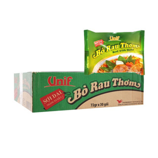 Thùng mì bò rau thơm Unif 30 gói 72g