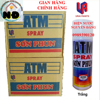Sơn phun màu trắng a200 atm spray cao cấp thùng 12 chai - hàng chính hãng