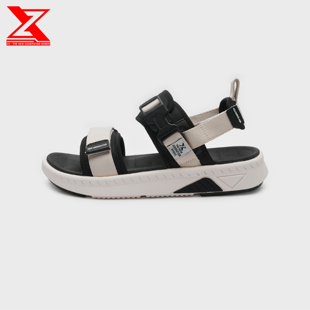 Giày Sandal Nam nữ ZX 2714 quai ngang Streetstyle - Grey Pink, Black Cream