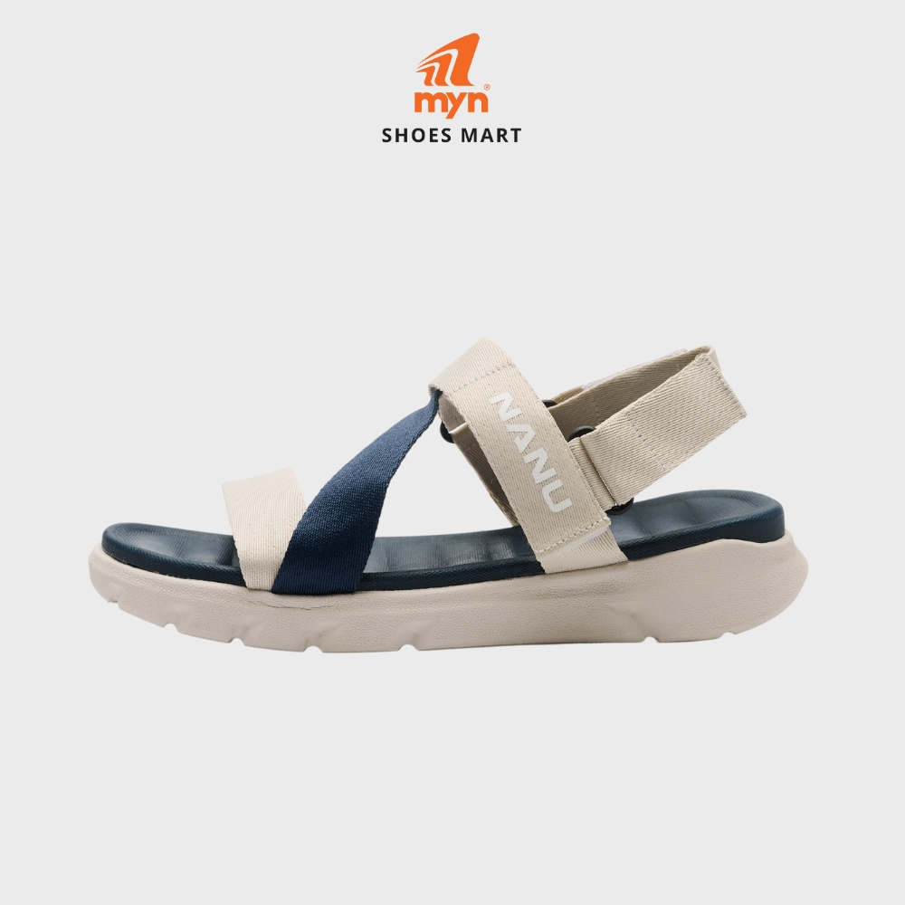 Sandal Nam Nữ Quai Chéo NANU 12 - All Black - All Grey - Navy Cream