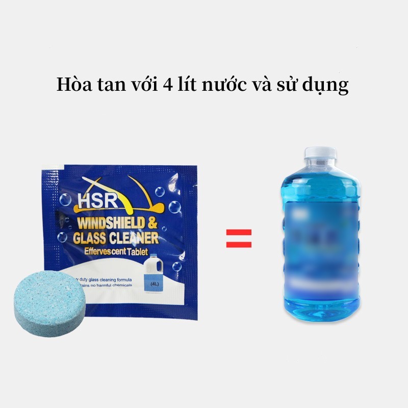 Viên Sủi Rửa Kính Xe Ô tô Viên Pha Nước Rửa Kính Xe Làm Sạch Vết Bẩn Trên Kính
