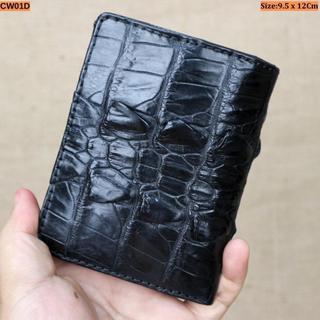 Ví da cá sấu 1 mặt Konavis màu đen làm từ da đuôi dạng đứng sang trọng cho phái mạnh - CW01-01D