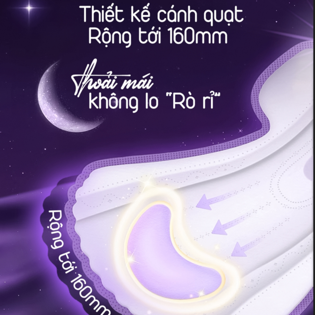 Băng vệ sinh siêu ban đêm Yeonchi Premium Hàn Quốc 350mm siêu mỏng 0.1cm với thiết kế cánh quạt an toàn cả đêm