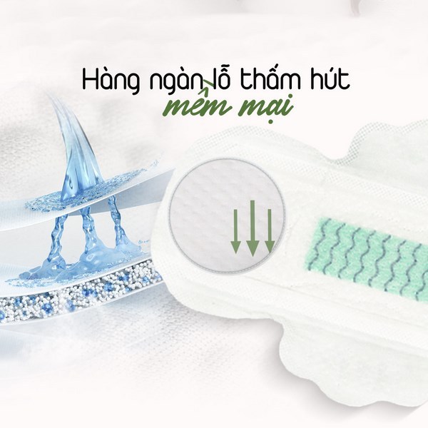 Băng vệ sinh siêu ban đêm Yeonchi Premium Hàn Quốc 350mm siêu mỏng 0.1cm với thiết kế cánh quạt an toàn cả đêm