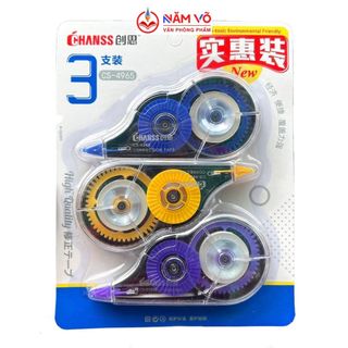 Bút viết xóa kéo vỉ 3 cái chanss cs-4965 / cs 4965 / cs4965, kuangcai kc-965 / kc965 / 965 hàng cao cấp