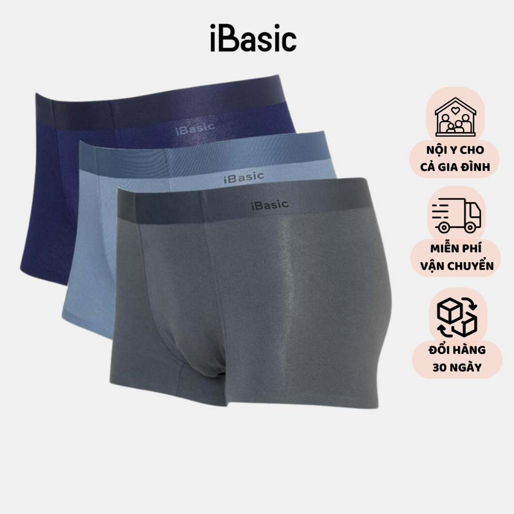 Combo 3 quần lót nam không đường may bonding trunk iBasic PANM104