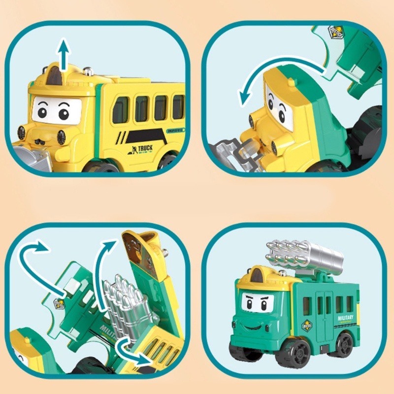 Đồ chơi xe biến hình vui nhộn cho bé, mô hình xe hơi biến hình đảo chiều 2 trong 1