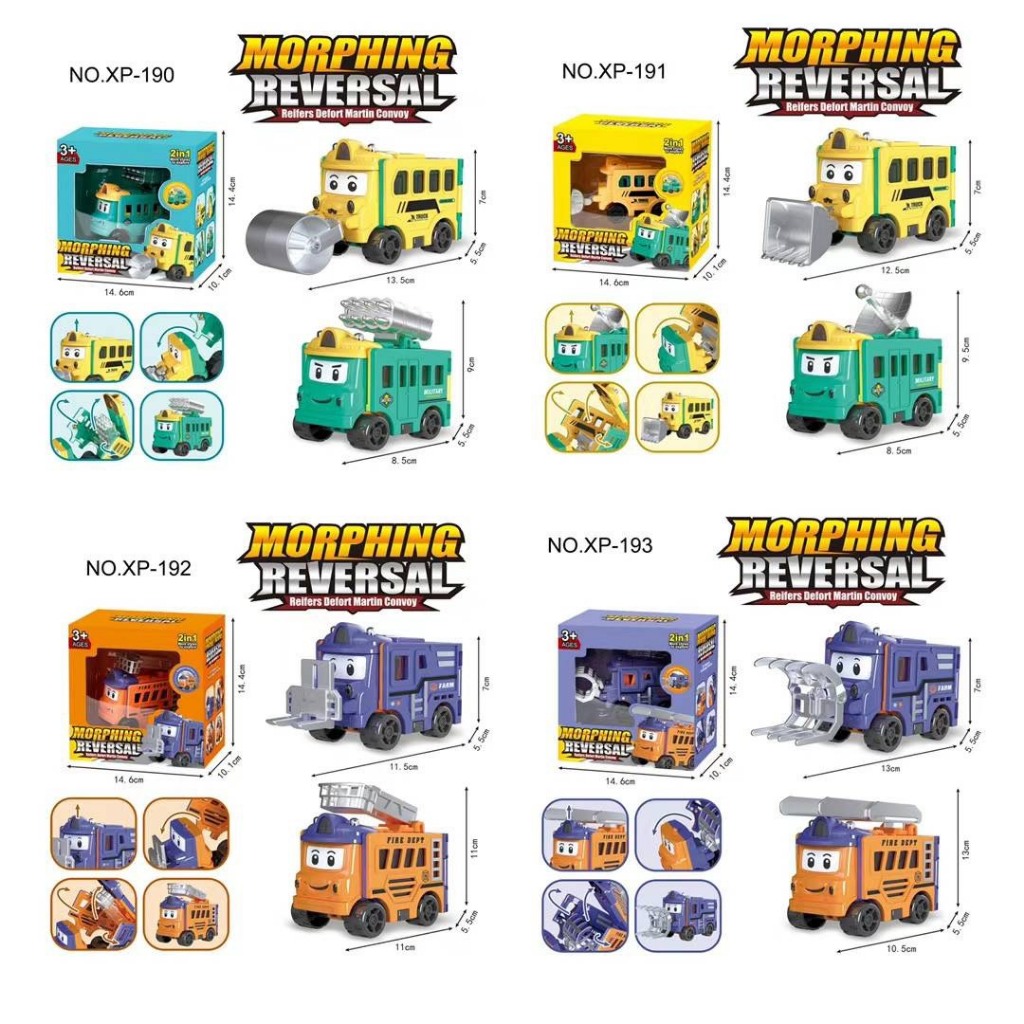 Đồ chơi xe biến hình vui nhộn cho bé, mô hình xe hơi biến hình đảo chiều 2 trong 1