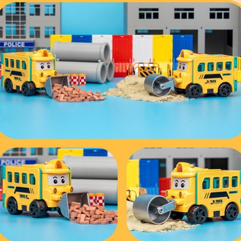 Đồ chơi xe biến hình vui nhộn cho bé, mô hình xe hơi biến hình đảo chiều 2 trong 1