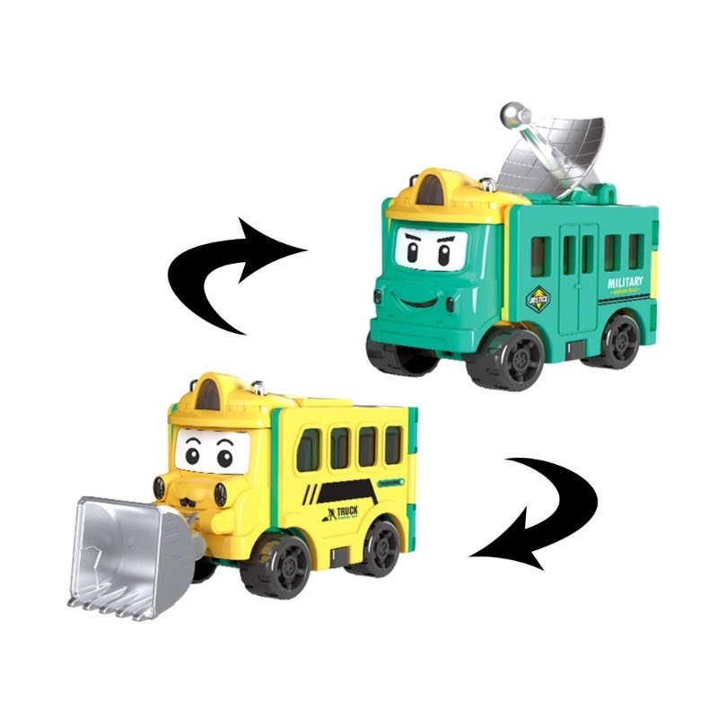 Đồ chơi xe biến hình vui nhộn cho bé, mô hình xe hơi biến hình đảo chiều 2 trong 1