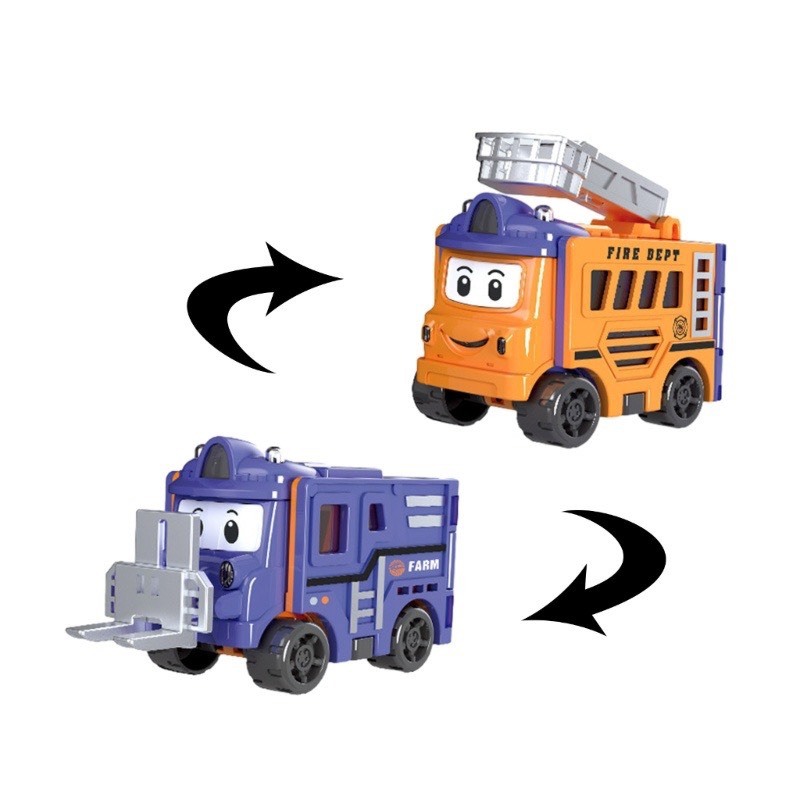 Đồ chơi xe biến hình vui nhộn cho bé, mô hình xe hơi biến hình đảo chiều 2 trong 1