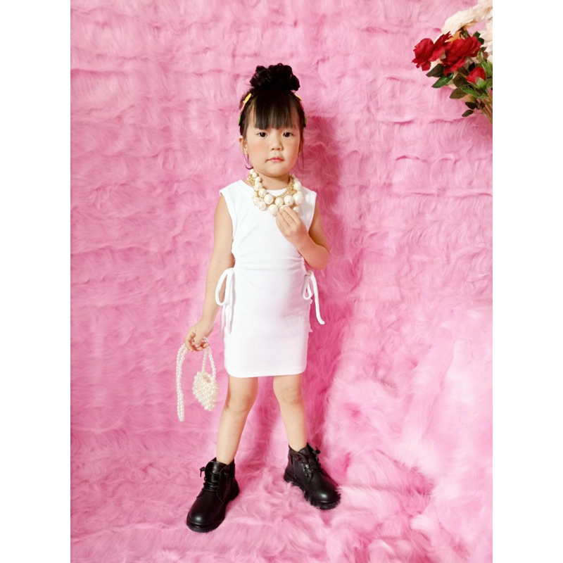 Đầm body rút 2 bên eo cho bé gái