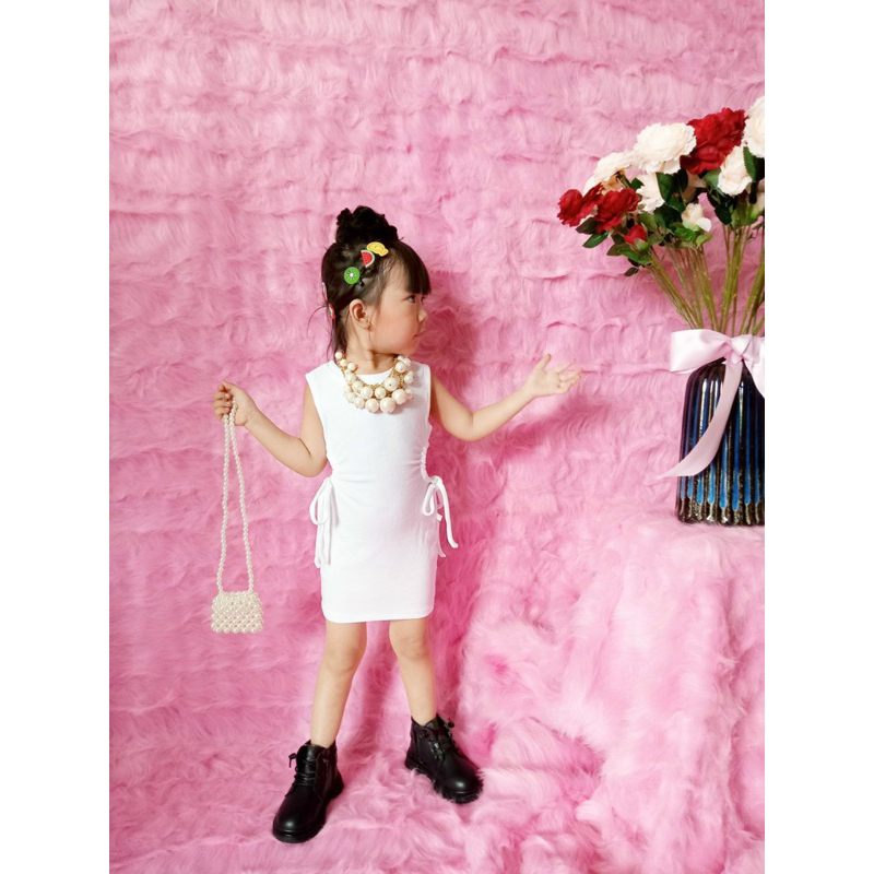 Đầm body rút 2 bên eo cho bé gái