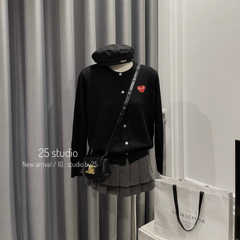 ÁO CARDIGAN LEN LOGO TRÁI TIM THÊU | STUDIOBY25