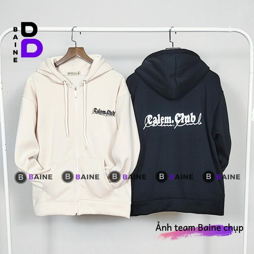 Áo Khoác Hoodie CALEM CLUB In Nỉ Bông Dày Dặn Phối Nút Bấm Đẹp, Áo Khoác  Nam Nữ Form Rộng BAINE