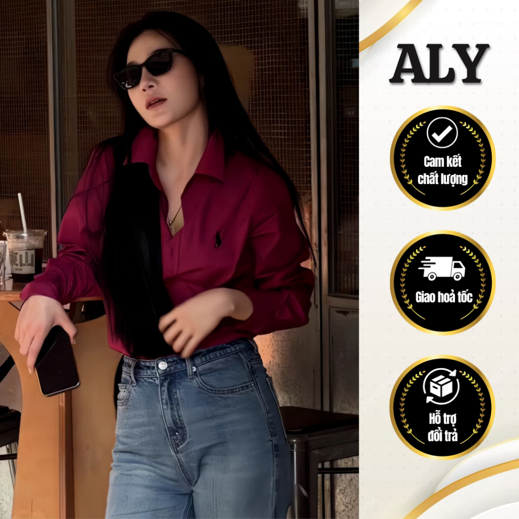 Sơ mi nữ Aly áo công sở, sơ mi kiểu cá tính form rộng chất liệu vải ướt [A19]