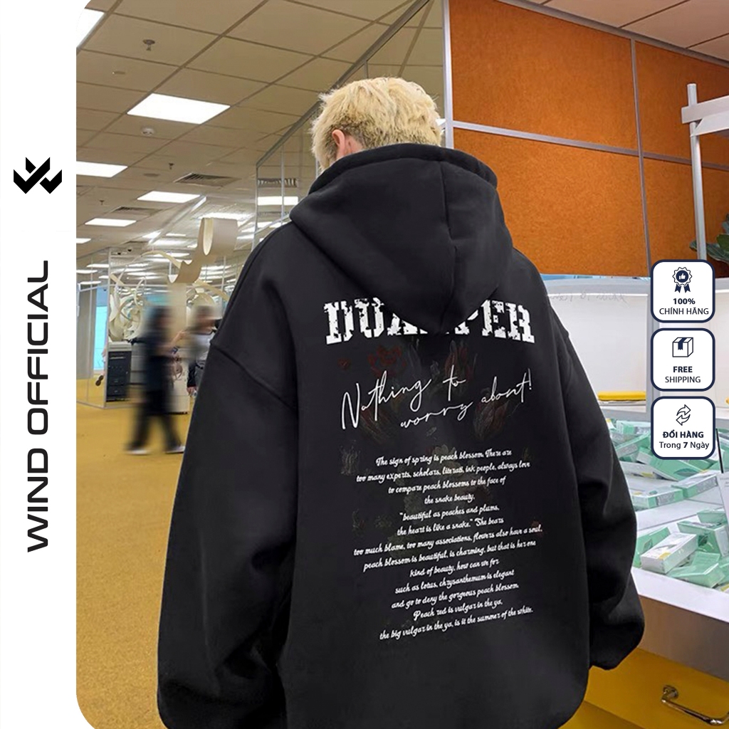 Áo hoodie unisex form rộng WIND DUANPER bản Premium nỉ ngoại nam nữ oversize