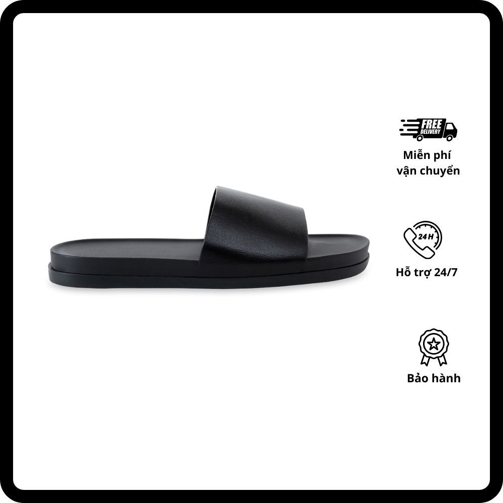 Dép 1 bản quai ngang da bò nguyên tấm đế 2 lớp cao cấp