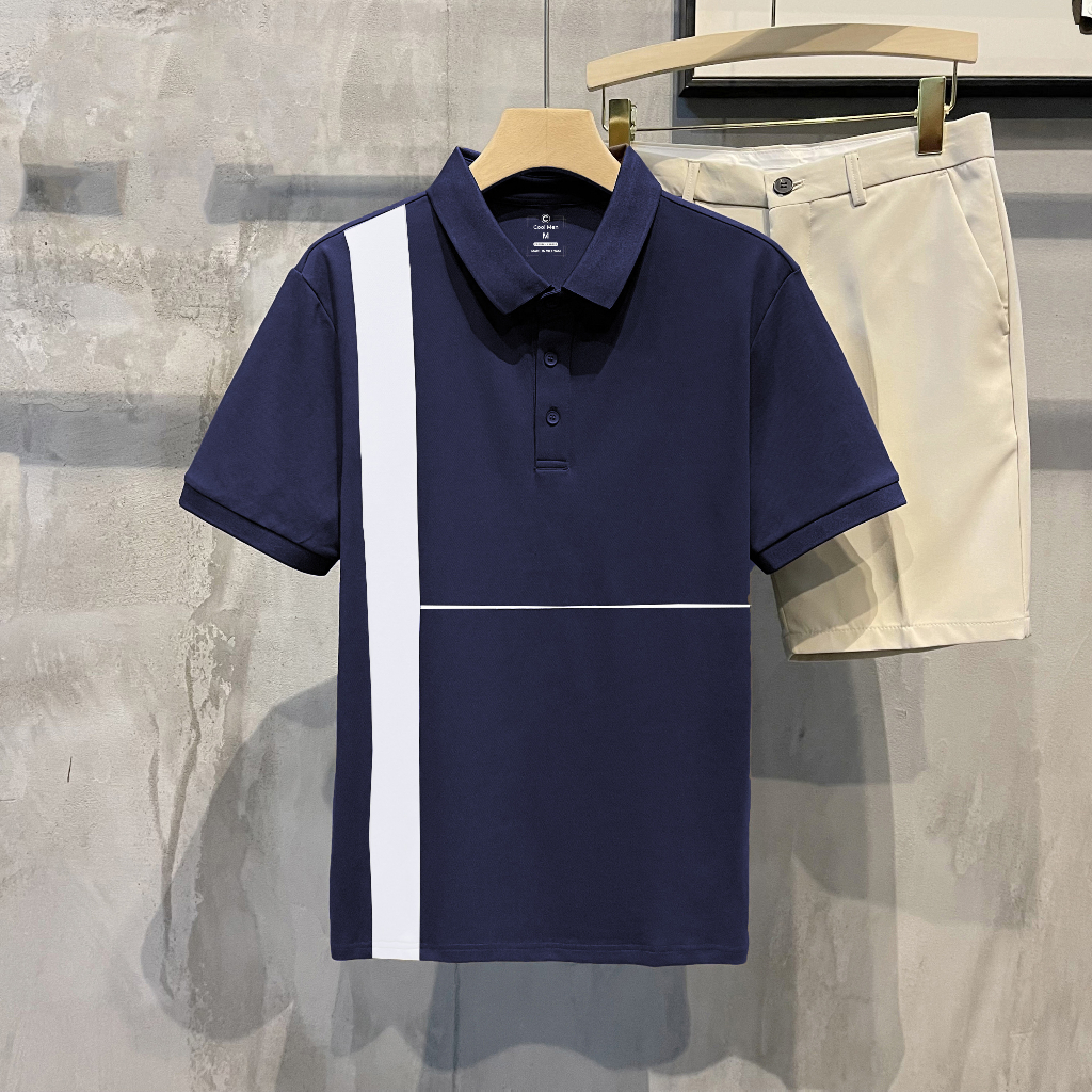 Áo Thun Nam  - Áo Polo Nam Một Sọc Cao Cấp Co Giãn 4 Chiều ms1 - FOX Men- PAZZIN STORE