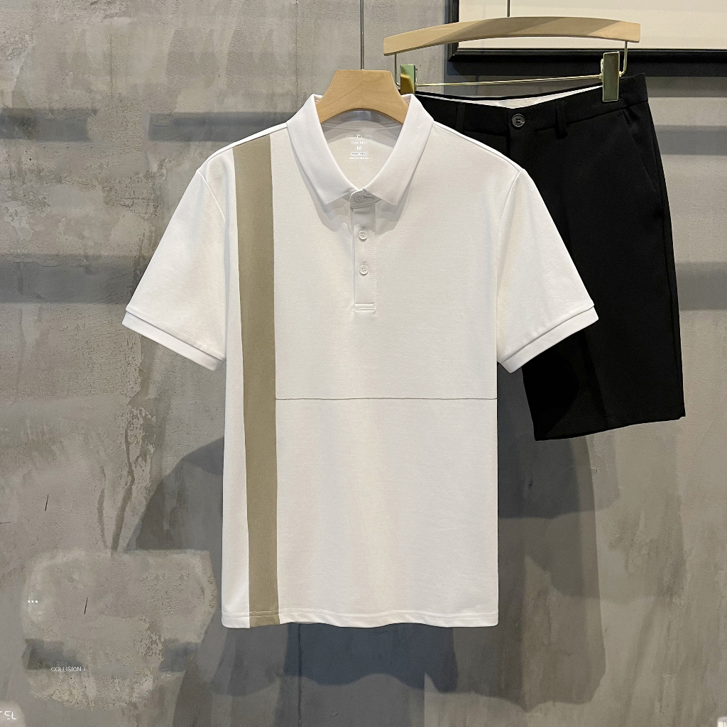 Áo Thun Nam  - Áo Polo Nam Một Sọc Cao Cấp Co Giãn 4 Chiều ms1 - FOX Men- PAZZIN STORE