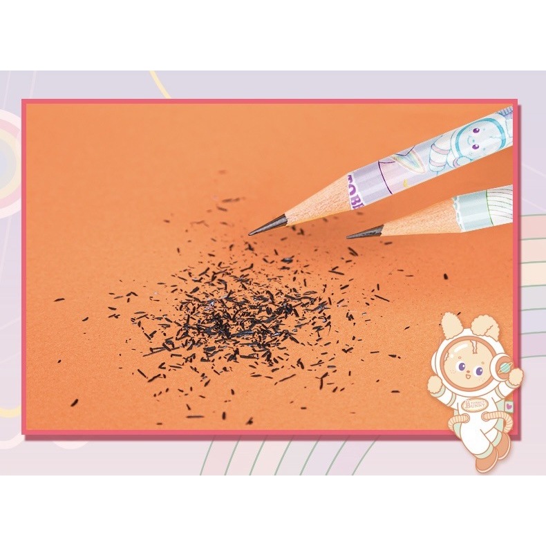 Hộp 8 bút chì 2B Deli hình Thỏ Phi Hành Gia dễ thương - 58209