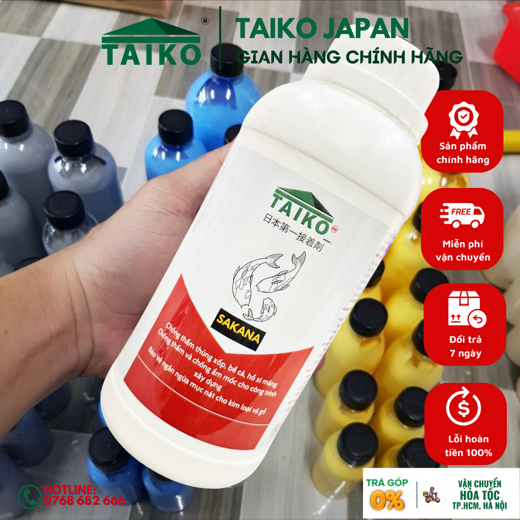 Sơn Chống Thấm Thùng Xốp - Hồ Cá - Hồ Xi Măng, Chống Rêu / TAIKO SAKANA Dung Tích 100-200-330-500ml.