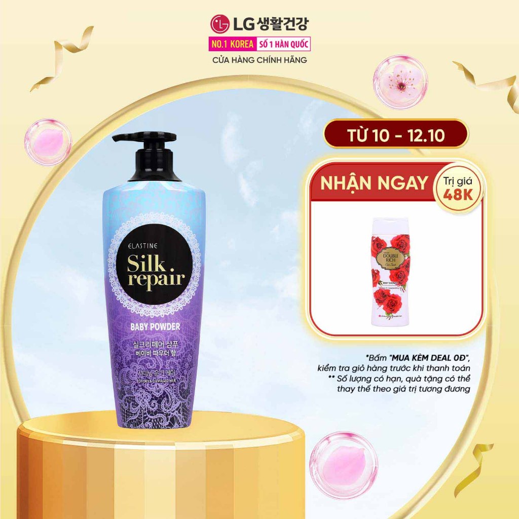 Dầu gội chăm sóc và nuôi dưỡng tóc Elastine Silk Repair - Hương Phấn Em Bé