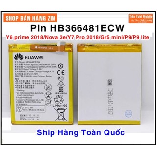 Pin HB376883ecw,nova 3E,y7 pro 2018,gr5 mini,y6 Prime 2018,p9,p9 lite huawei,mới