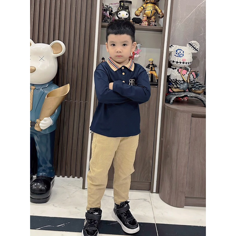 SET 2 ÁO POLO BÉ TRAI CỔ VIỀN THU ĐÔNG