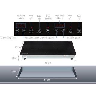 Bếp từ đôi Sunhouse SHB9111MT (lắp âm hay để nổi đều được, bảo hành chính hãng)