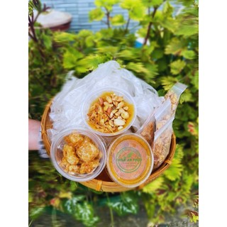 Bánh tráng rìa sốt muối béo+tóp mỡ