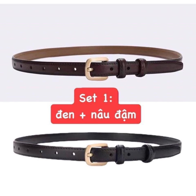 SET 2 THẮT LƯNG DA PU HÀNG QC
